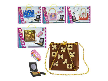 Конструктор сумочка Girl’s Bag 123-910-1-2-3, зі стікерами, пластик, 4 види (ціна за 1 шт.)