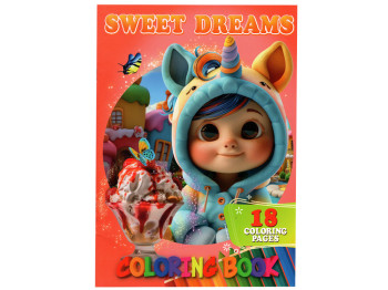 Розмальовка “Sweet Dreams” формат А4, 18 кольорових малюнків, вік 3+, Jumbi