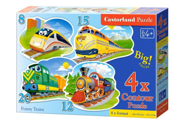 Пазли Забавні паровозики, 8,12,15 і 20 елементів, Castorland