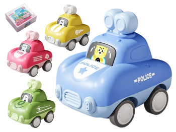 Набір інерційних машинок Cartoon Animal Car 4 шт, 10 см