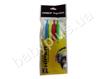 Набір ручок масляних Soft-touch. Hiper HA-170-4. Колір синій. Ціна за набір.
