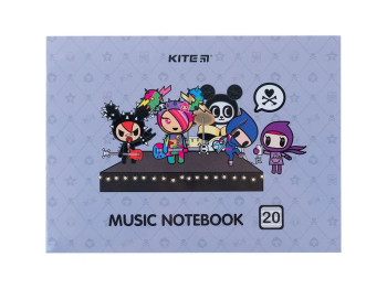 Зошит для нот Tokidoki А5, 20 листів, Kite