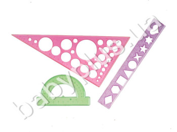 Набір шкільний транспортир. трикутник 30Х60Х90. лінійка 20см. Люкс Колор Наб004