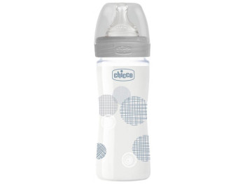 Бутылочка стеклянная Well-Being Physio 240 мл, Chicco