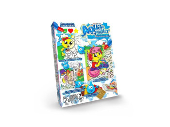 Розмальовка водна з наліпками „Aqua Painter Поні в навушниках”, від 7 років, Danko Toys