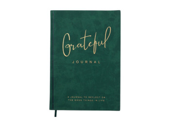 Блокнот деловой BUROMAX GRATEFUL, A5, 96 л., чистый, обложка из искусственной кожи, зеленый