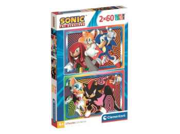 Пазли 2х60 елементів, Пригоди Соніка, Clementoni 24821