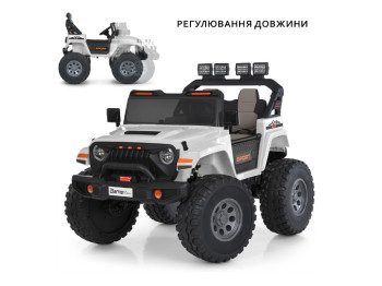 Дитячий електромобіль Джип M 6204EBLR-1(24V) 4 мотори 45W, 2 акум12V7AH, білий, Bambi Racer