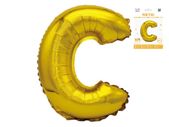 Шар фольгированная буква C Party Go, 40 см, золотая