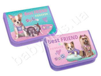 Пенал одинарный картонный BEST FRIEND, KIDIS 7451