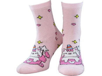 Шкарпетки дитячі демісезонні бавовняні високі світло-рожеві. Розмір 20-22. Легка Хода 9322