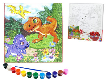 Картина по номерам роспись на холсте Динозавры, Danko Toys
