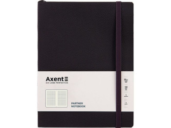 Книга записная в клетку черная Partner Soft L, 190x250мм, 96 листов, Axent