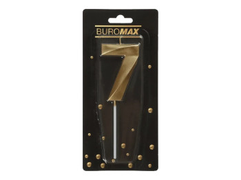 Свеча для торта цифра "7", золотая, Buromax