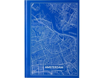 Книга записная в клетку голубая А4 Maps Amsterdam. 96 листов. Axent 8422-507-A