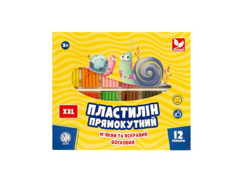 Пластилин прямоугольный 12 цветов