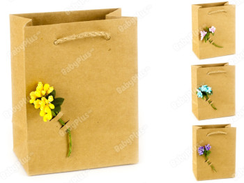Пакет подарочный бумажный "Craft flower" 14x11x6.5см