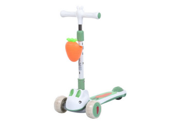 Детский трехколесный самокат iTrike JR3-179-GR Maxi-big, ПУ-колеса, свет, музыка, мини-корзина