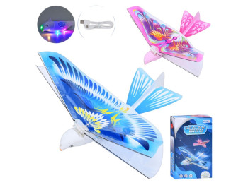 Самолет птица светится и летает JJ130, 19 см, аккумулятор и USB зарядка, BabyToys