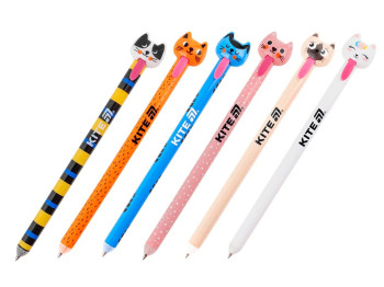 Ручка гелева автоматична "пиши-стирай" Kite Cats K25-027, 0,5 мм, (ціна за 1шт.)