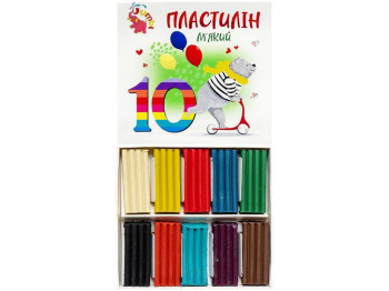 Пластилин мягкий. 10 цветов. 180 грамм. Jumbi КТ 230603