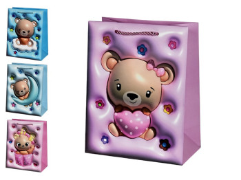 Пакет подарунковий паперовий M Teddy 3D 26х32х12см, R96977-M