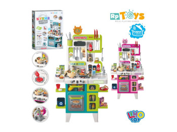 Игровая кухня Limo Toy 922-211-212 с подсветкой, звуком, паром и мойкой, 92 см, 69 предметов, 2 вида