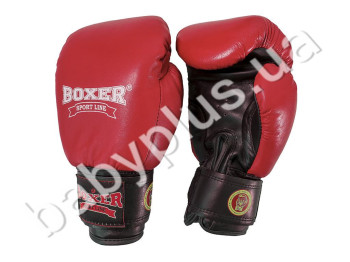Перчатки боксерские Profi 10oz. кожа красные. Boxer Sport Line 2001-02К