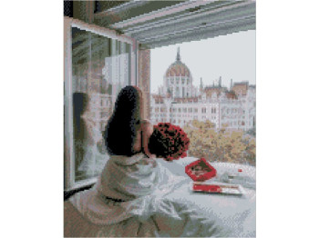 Алмазная картина Приятности у окна 40х50 см, Strateg