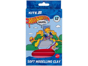 Пластилін восковий Hot Wheels м’який, 12 кольорів, Kite HW25-086-2