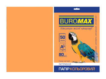 Бумага цветная BUROMAX INTENSIVE, оранжевая, A4, 80 г/м², 50 листов