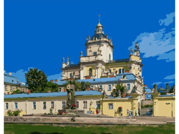 Набір для розпису по номерах Архикатедральний Собор Святого Юра 40х50 см, Strateg