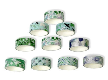 Лента для декора Washi 1333, 1,5 см × 2 м, микс видов (цена за 1 шт)