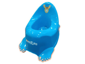 Горшок Монстрики с скользящей резиной и музыкой голубой. Tega Baby PO-026-126