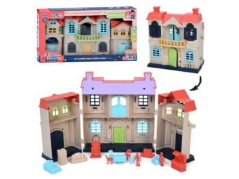 Домик для кукол 1396, 39x21x7 см, с мебелью и фигурками, BabyToys