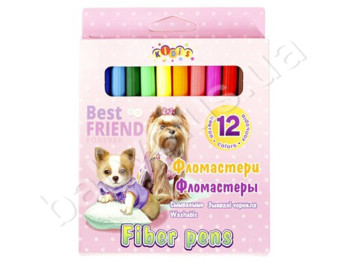 Набор фломастеров 12 цветов, BEST FRIEND, KIDIS 13313