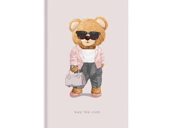 Блокнот інтегральний софт тач картонний Fashion Teddy, у клітинку, білий блок