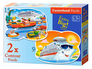 Пазли Морські пригоди 2хContour, 9, 15 елементів, Castorland