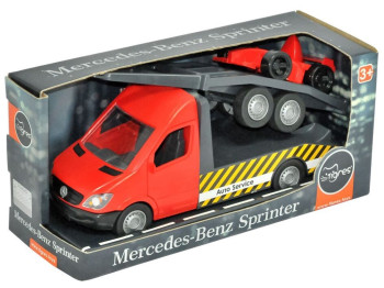 Машинка Tigres 39740 Mercedes-Benz Sprinter евакуатор з лафетом червоний 1:24 з авто