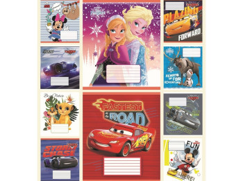 Тетрадь 24 листа, Клетка © Disney, серия Микс1,Цена за упаковку 20 шт,