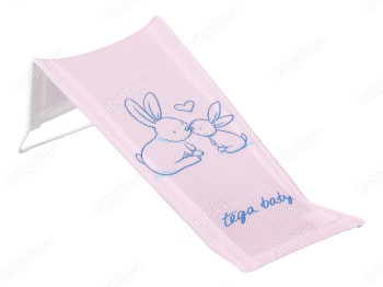 Лежак для купания с рисунком светло-розовый Зайчики. Tega Baby KR-026-104