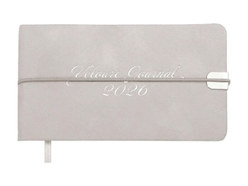 Еженедельник датированный Velour 2026, 153×87 мм, 128 страниц, светло-серый, Buromax