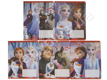 Тетрадь 12 листов, Клетка Frozen Холодное сердце, Цена за упаковку 25 шт,
