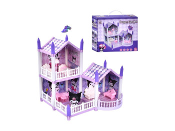 Игровой набор домик 2 этажа, мебель, свет, фигурка, 88 деталей
