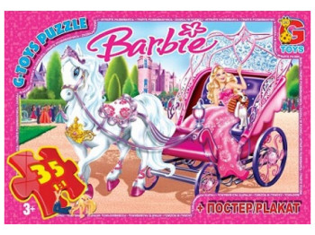 Пазлы картонные Barbie. 35 элементов. G-Toys BA006