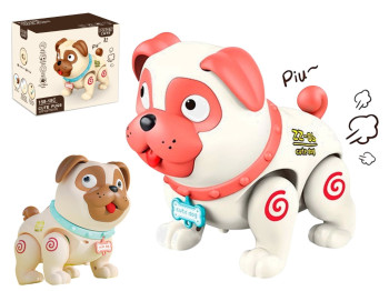 Игрушка интерактивная мопс Cute Pugs, 17.5 см, ходит, светится и воспроизводит звук