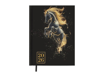 Ежедневник датированный Horse A5, 336 страниц, черный, Buromax