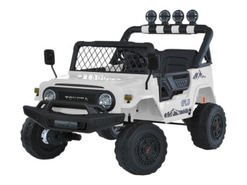 Дитячий електромобіль Джип Toyota 2566AEBLR-1(24V), 4 мотори35W, 1акум24V7AH, білий, Bambi Racer