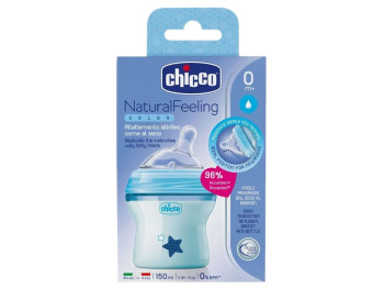 Бутылочка пластиковая Natural Feeling Color 150 мл, Chicco