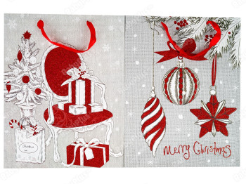 Пакет подарочный бумажный "Merry Christmas" Микс2 31x40x12см